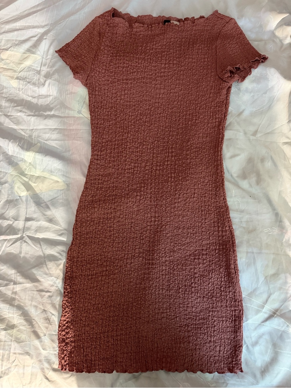 H&M Strapless Textured Bodycon Dress - Rusty Rose